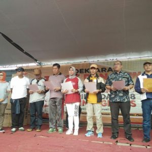 Panwaslu Muara Enim Deklarasikan Tolak Politik Uang dan Politisasi SARA