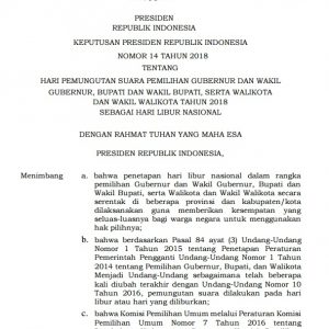 Presiden Teken Kepres Hari Pencoblosan Libur Nasional