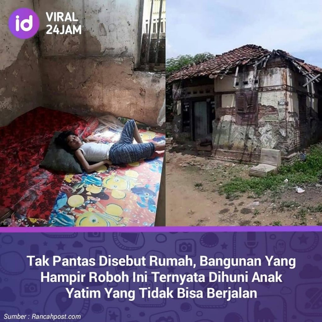 Anak Yatim Ini Tinggal di Rumah Nyaris roboh, Warganet terharu sampai ajak Kumpulkan Koin Nasional