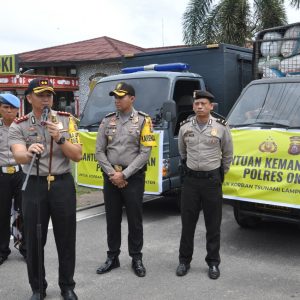 Polres OKI Kirim Bantuan Logistik untuk Korban Tsunami Selat Sunda