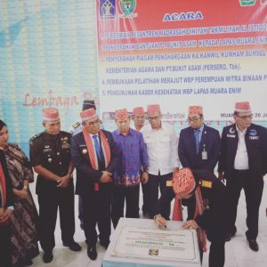 PT Bukit Asam Berikan Lapas Klas IIB Muara Enim Pasokan Air Bersih Siap Minum