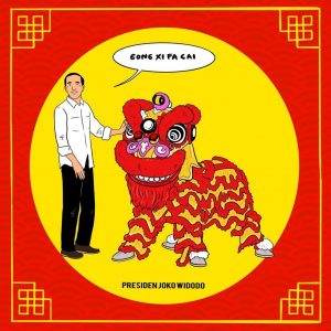 Melalui Unggahan Gambar Kartun dirinya di Sosmed, Jokowi Ucapakan Gong Xi Fa Cai
