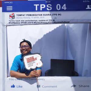 Dongkrak Partisipasi pemilih, TPS Rantau Sialang  Sediakan Tempat Berswafoto 