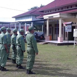 Gelar Apel, Kecamatan Gelumbang Pastikan Kesiapan Linmas Dalam Pengamanan Pemilu di Daerah Pelosok
