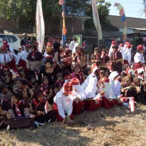 Antusias Pelajar di Pembukaan TMMD Kalikondang