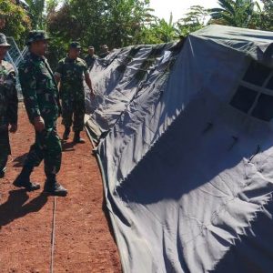 Tenda Peleton TNI Disulap Untuk Stand Bazar di Penutupan TMMD