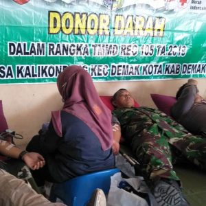 Donor Darah Juga Warnai Penutupan TMMD Kalikondang