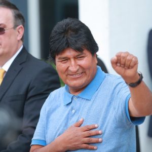 Evo Morales Disambut Pendukung,Di Meksiko