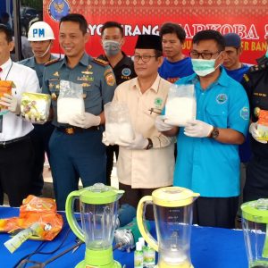 BNNP dan Lanal Palembang Musnahkan 79Kg Sabu