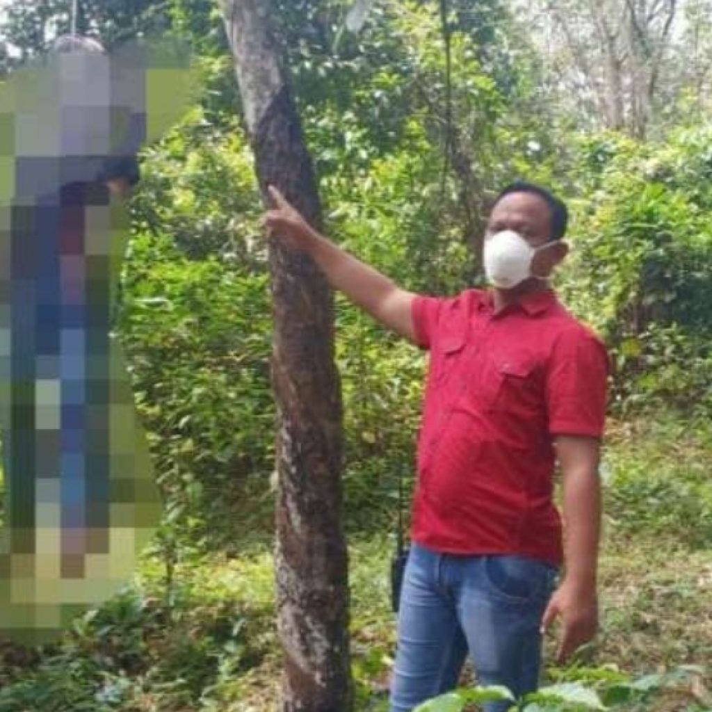 Diduga Masalah Keluarga, Pria di Lahat Nekat Gantung Diri di Pohon Karet