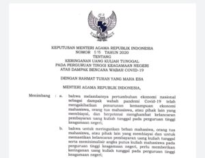 Menag Teken Aturan Keringanan Uang Kuliah Tunggal Mahasiswa PTKN