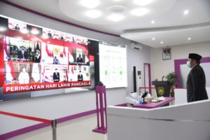 Gubernur Sumsel Peringati Hari Lahir Pancasila Bersama Presiden RI Secara Virtual