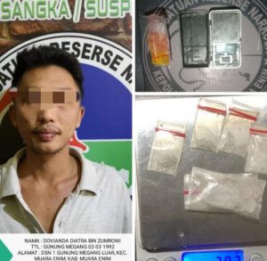 Warga Gunung Megang Muara Enim Tertangkap Bawa Narkoba