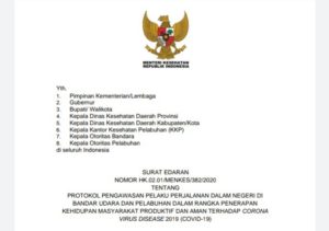 Menkes Terbitkan Protokol Kesehatan Perjalanan Dalam Negeri di Bandara Udara dan Pelabuhan