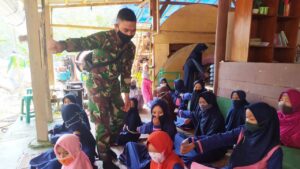 Dampingi TPQ, Satgas TMMD Terapkan Protokol Kesehatan