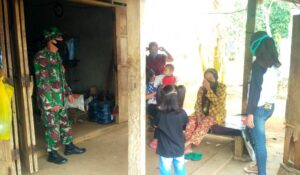 Anggota Satgas TMMD Jatiwarno Terus Pupuk Tali Silaturahmi Dengan Warga