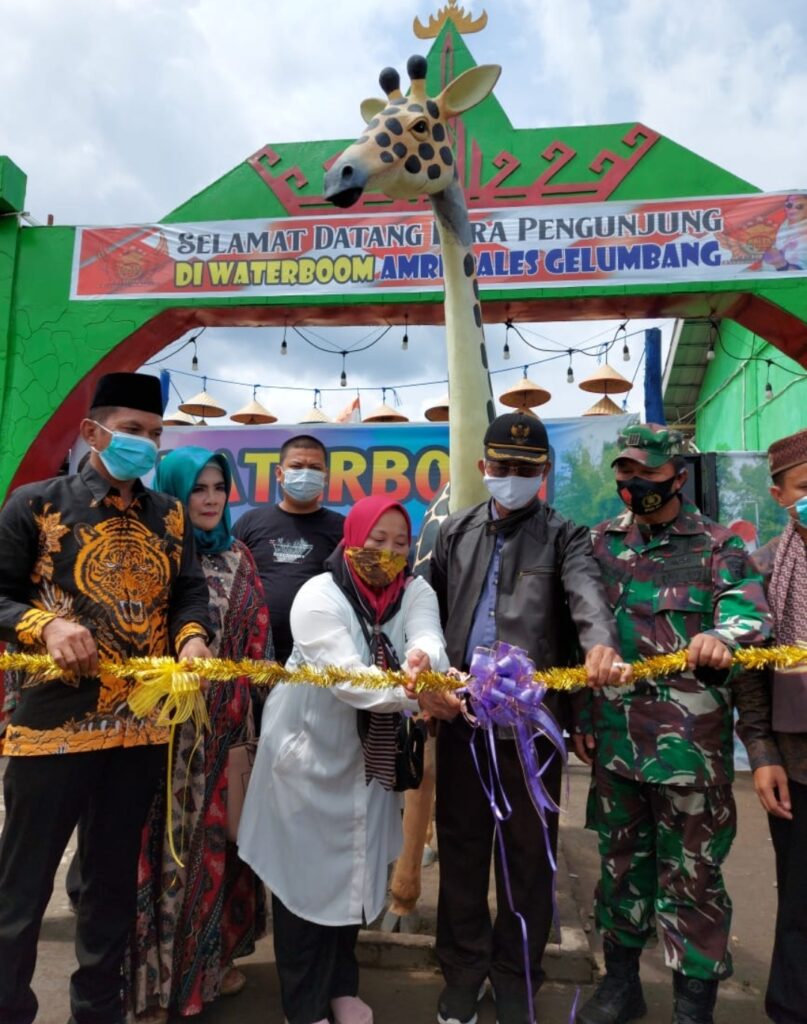 Peresmian Waterboom, Lurah Gelumbang Ingatkan Disiplin Protokes