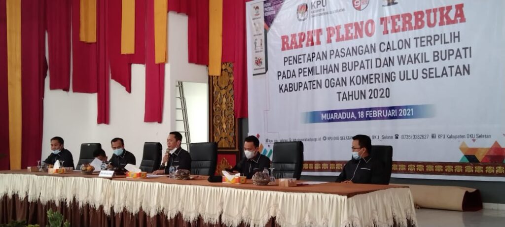 Pasangan Popo Ali – Sholehien Raih 96.16 Persen Hasil Pleno KPUD OKUS