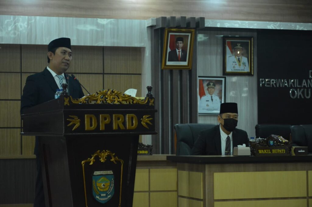 Pidato Perdana di Gedung DPRD, Bupati OKUS Paparkan Target
