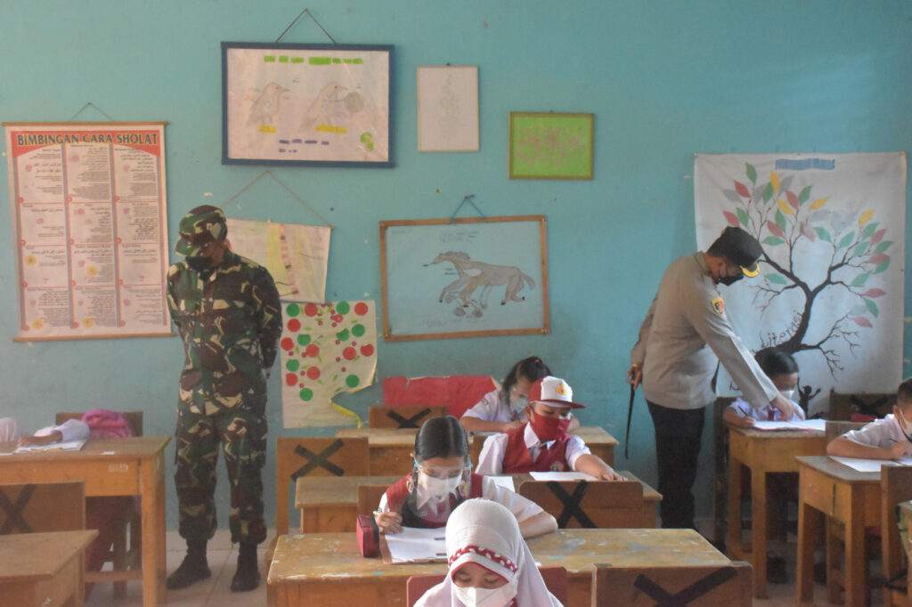 Polres Dan Kodim Muba Tinjau Ujian Sekolah Tatap Muka