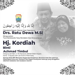 Ibunda Mendagri Tito Karnavian Meninggal Dunia