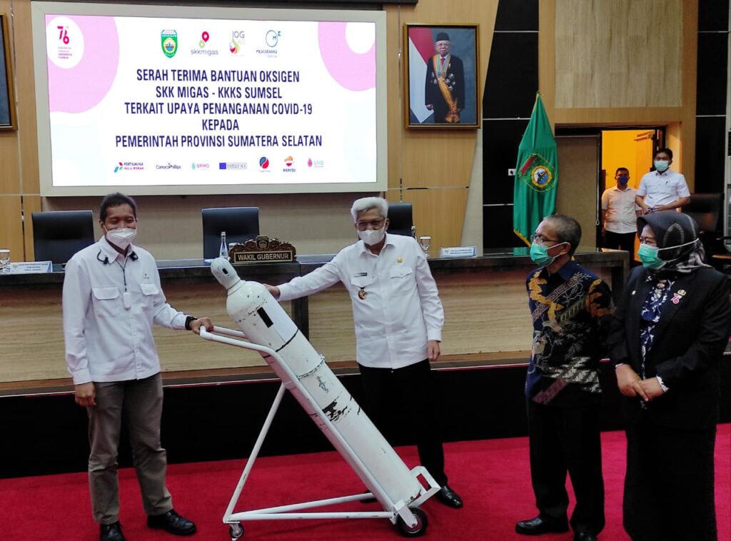 SKK MIGAS Sumbagsel-Medco E&P Indonesia Bantu Tabung Oksigen dan Regulator Untuk Pemprov Sumsel