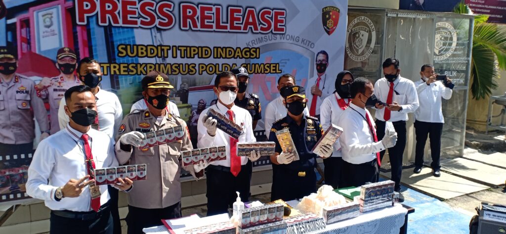 Polda Sumsel Gagalkan Penyelundupan Puluhan Ribu Rokok Ilegal