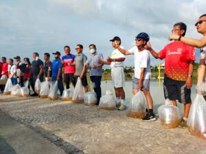 Dinas Perikanan Muba Tebar 40 Ribu Benih Ikan
