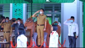 Panca Wijaya Pimpin Upacara Hari Amal Bhakti Kemenag Di Ogan Ilir