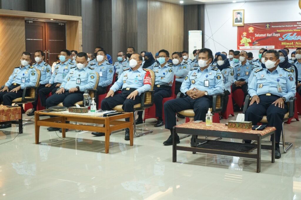 Kakanwil Kemenkumham Sumsel Hadiri Halalbihalal Keluarga Besar Kemenkumhan Secara Virtual