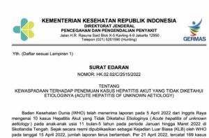 Kemenkes Terbitkan Edaran Kewaspadaan terhadap Penemuan Kasus Hepatitis Akut