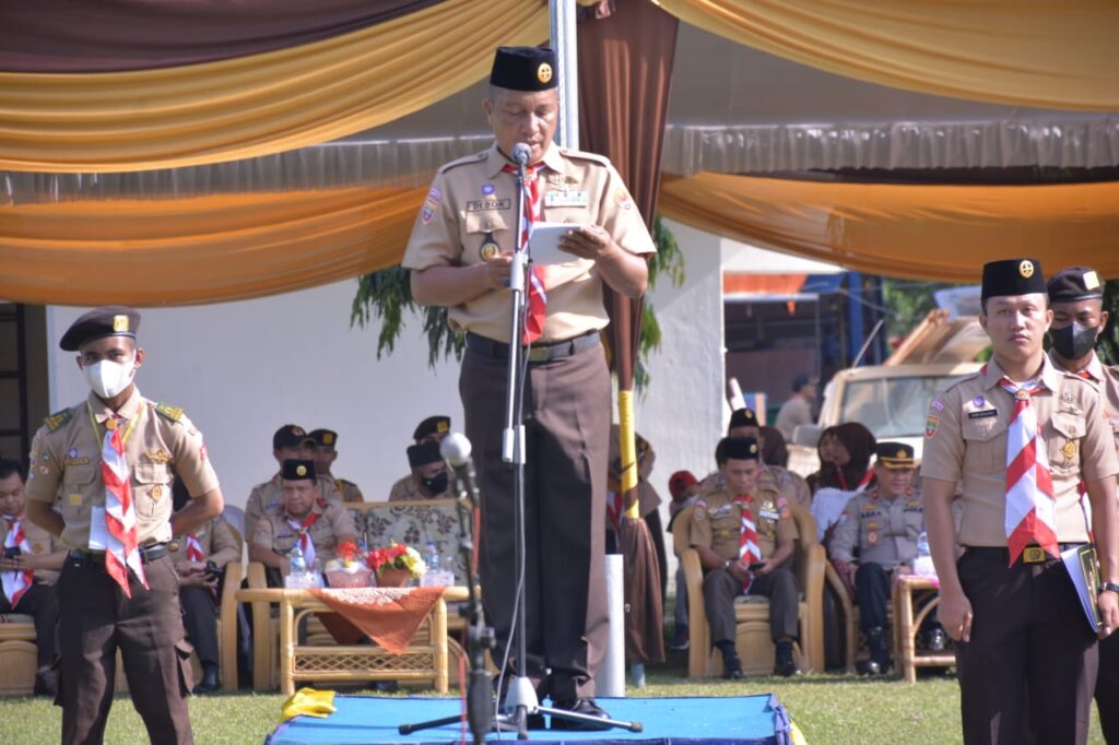Kwarcab Palembang Laksanakan Upacara Bakti Kemah Pramuka tahun 2022