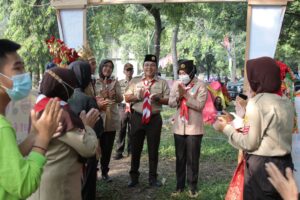 Kontingen Penggalang Pramuka Asal Palembang di Cibubur Sumringah Saat Sambut Kedatangan Fitri