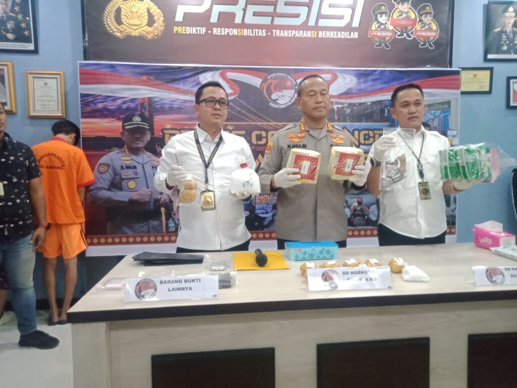 Satres Narkoba Polrestabes Palembang Gagalkan Transaksi Sabu Sebanyak 7,2 Kg