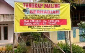 Spanduk Tangkap Maling Berhadiah Viral Di Sosmed, Kapolsek Tanjung Batu Imbau Pembentukan Satkamling