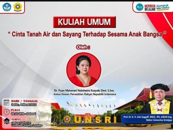 Puan Maharani Direncanakan Bakal Beri Kuliah Umum Di Unsri