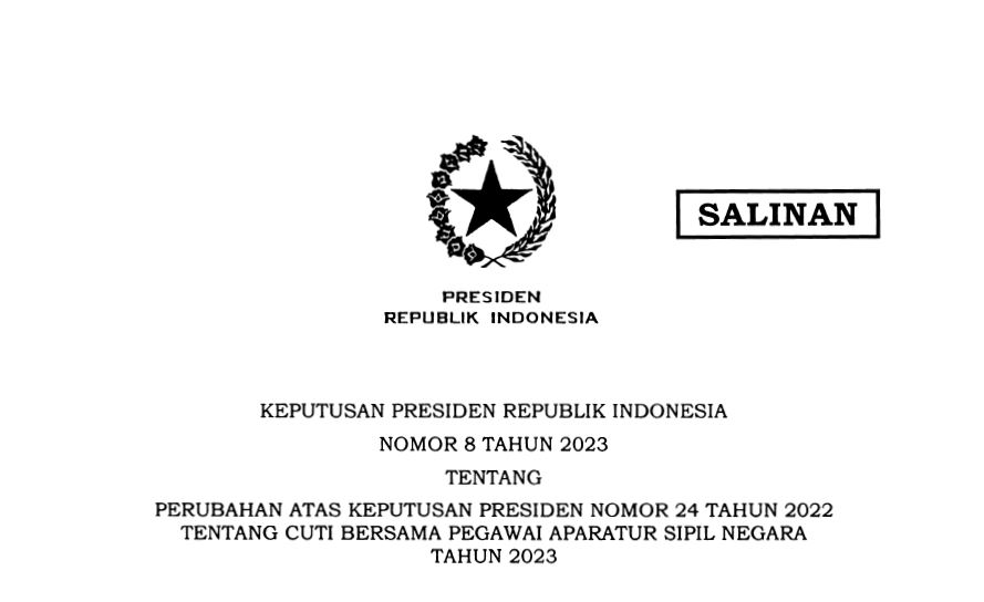 Pemerintah Terbitkan Keppres Perubahan Cuti Bersama Bagi ASN