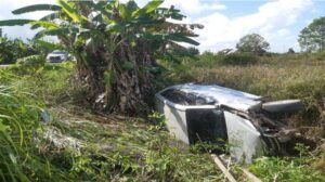 Diduga Hindari Tabrakan, Minibus Avanza Terguling Di Rawa