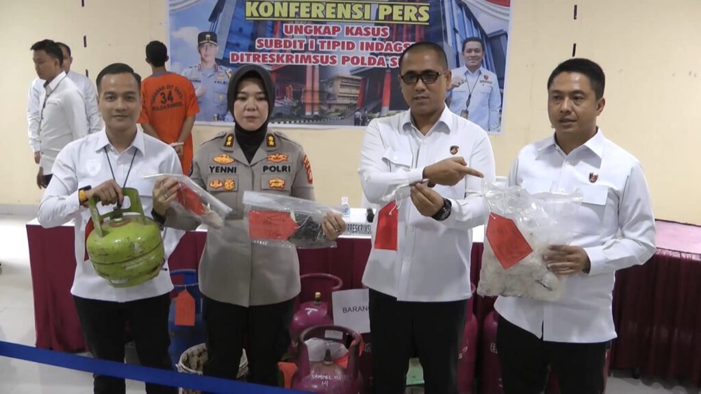 Ditreskrimsus Polda Sumsel Bongkar Gudang Pengoplosan LPG Subsidi