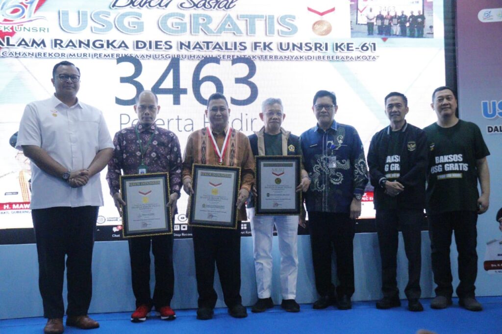 FK Unsri Pecahkan Rekor MURI USG Gratis terbanyak Se Indonesia