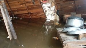 Termakan Usia, Rumah Warga Ibul II Ogan Ilir Ambruk Terendam Air