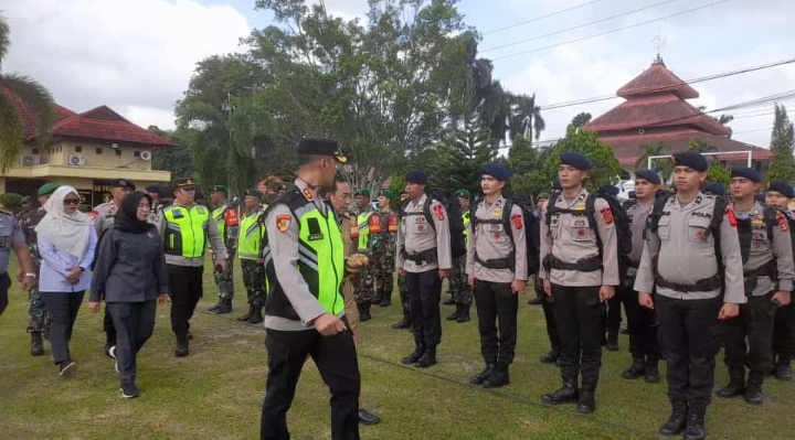604 Pelepasan Personil Ke seluruh TPS, Ini Pesan Kapolres Ogan Ilir