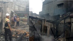 Diduga Korsleting Listrik, 4 Ruko Di Mesuji Terbakar