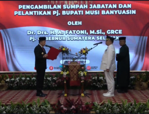 Pj Gubernur Sumsel Lantik Pj Bupati Muba