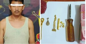 Curi Emas Di Lemari Bayi, Setiawan Diciduk Polsek Tajung Batu OI