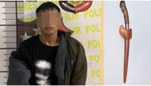 Mencurigakan, Pria Asal OKUT Diringkus Petugas Karena Membawa Sajam