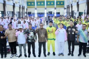 Sekda Edward Candra Lepas Kontingen Pra-POPNAS Sumsel 2024 ke Solo