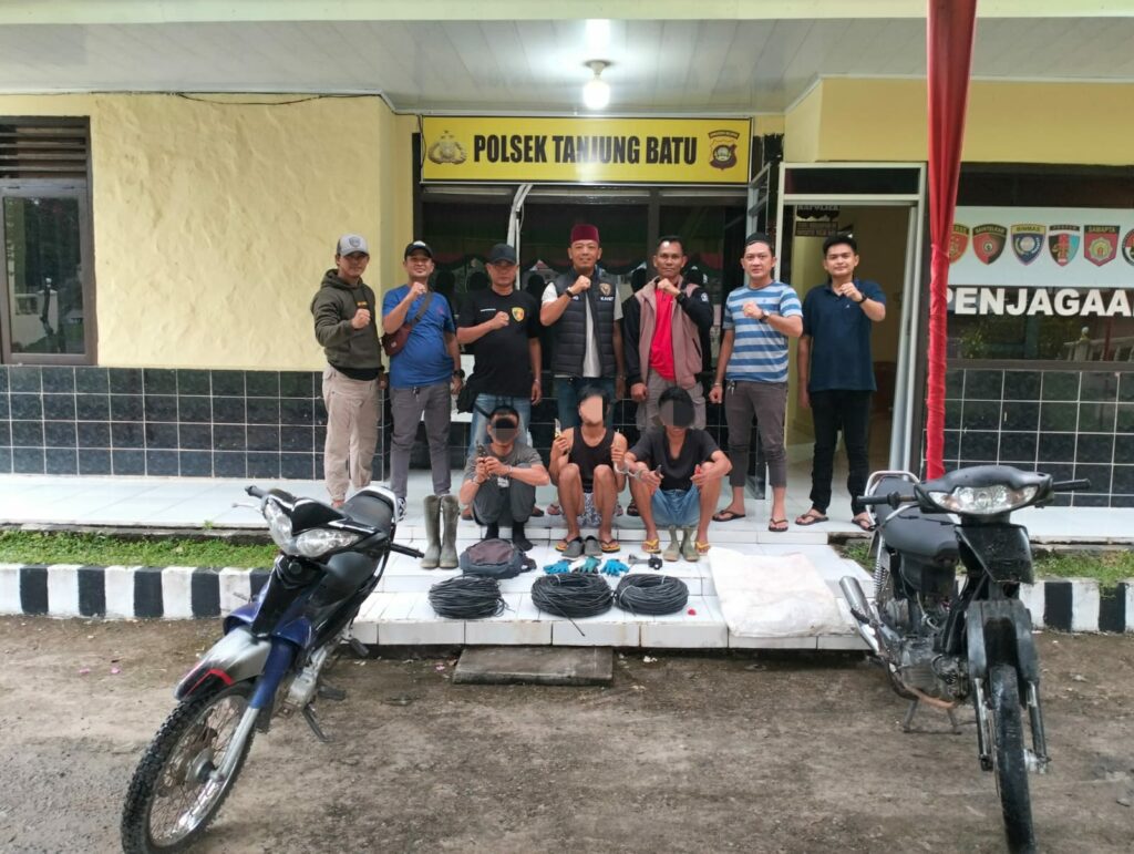 Polsek Tanjung Batu Tangkap Kompolotan Pencuri Kabel Underground