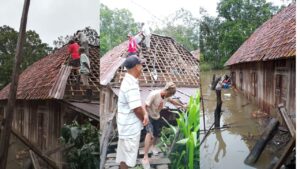 Hujan Deras Dan Angin Kencang, Rumah Di Ogan Ilir Roboh