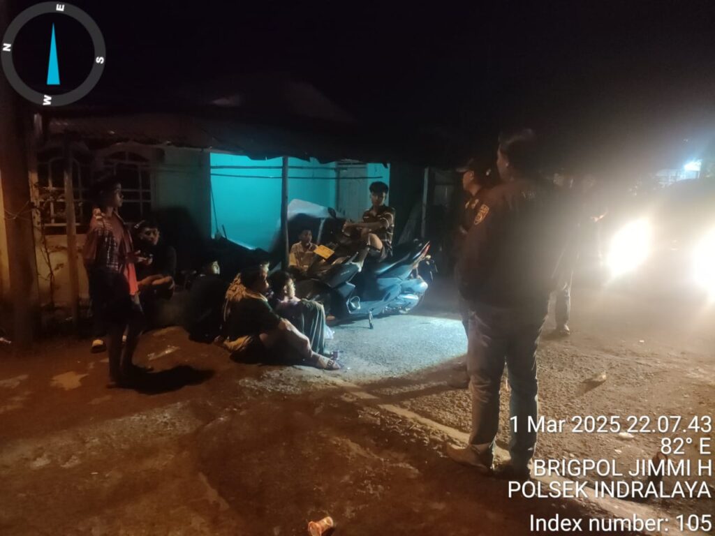 Patroli Malam Polsek Indralaya Cegah Tawuran & Kejahatan Jalanan